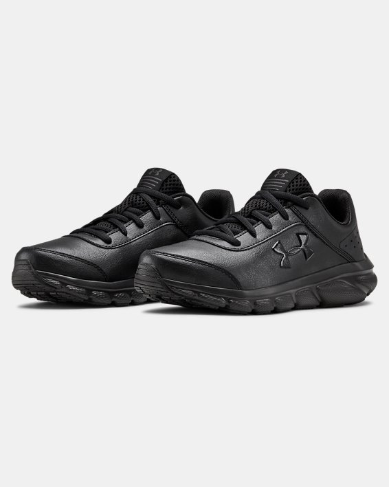Grade School UA Assert 8 Uniform Synthetic Running Shoes in Black image number 3